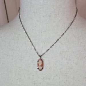 Vintage Cameo Pendant Necklace Conch Shell Antique Resin Victorian Look